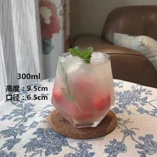Ins Wind Water Trapeze Glass Cup Net Celebrity Restaurant Fruit Tea Cup Soda Bubble Water Cup Cold Beverage Cup Drinking Water Cup