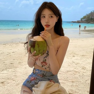 Source factory one-piece triangle swimsuit women's sexy exposed waist 2025 new Korean cross-border wholesale hot spring swimsuit