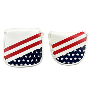Golf American Flag Putter Head Cover Star Hat Cover Square Semi-Circular Magnetic Suction Closure Protective Cover
