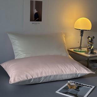 Ice Silk Pillowcase Silk Pillow suit Pair Household Single 48cm x 74cm Adult Men's Whole Set Single