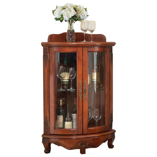 American Solid Wood Corner Cabinet Living Room Corner Storage Cabinet European Wall Corner Cabinet Corner Rack Wine Cabinet Triangle Bedroom