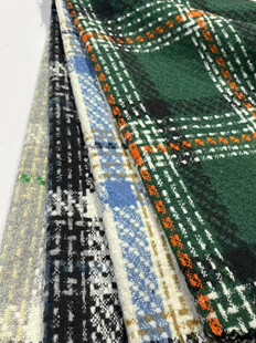 Woolen tweed in stock large plaid coat clothing/shoes and hats/luggage fabric Shaoxing supply