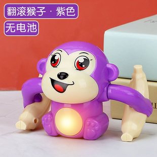 Электрический кувыркающийся обезьяна мультфильм кувыркающийся банановый обезьяна звук и свет музыка кувыркание обезьяны головоломки игрушка толчок