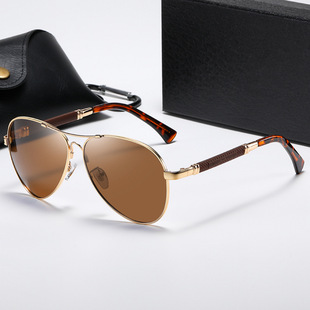 Men's fashion memory frame tremolo hot sale sunglasses polarized two-color lenses sunglasses brand toad frame glasses 9