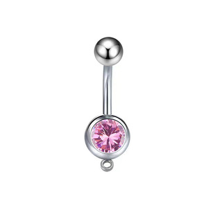 European and American cross-border e-commerce navel ring DIY accessories can be matched with pendant stainless steel with ring bag diamond navel ring