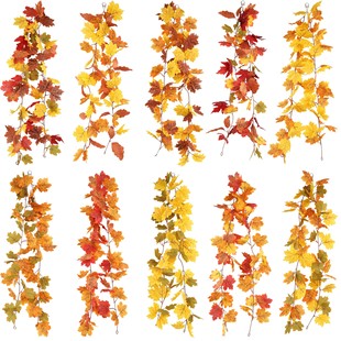 Halloween autumn hanging decoration simulation maple leaf wall hanging Christmas supplies decoration home wall hanging simulation Maple Leaf Rattan