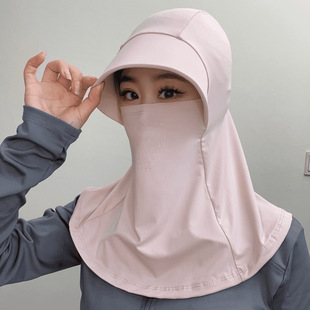 Summer ice silk sunscreen mask sunshade full face Gini women's UV protection outdoor cycling vinyl mask wholesale