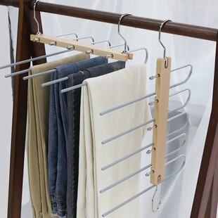 Multifunctional Foldableing Magic Trouser Rack Retractable Multi-Layer Trouser Rack Home Drying Clothes Rack Pants Storage Magic Wholesale