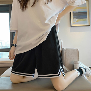 Girls Hong Kong style loose five-point sports pants high school students high school entrance examination sports shorts thin running plus size casual pants
