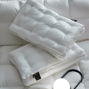 High-end Composite Feather and Velvet Pillow Two-in-one Double-layer Cervical Spine Protection Sleeping Pillow Core Household Single Hotel Pillow