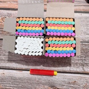 [shoot 2 groups to send 2 boxes] dust-free white color hexagonal dust-free non-toxic chalk environmental protection white color chalk