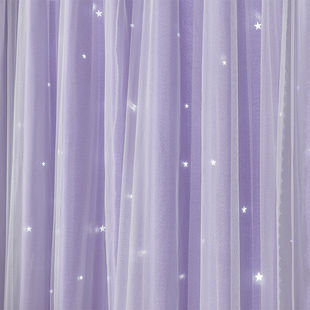 Velcro curtain punch-free finished product shading self-adhesive household Princess curtain bedroom shading curtain rental room