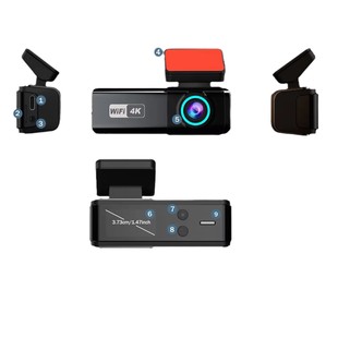 Новый 1.97 inch4K супер чистый WIFIGPS HiSilicon Hisi двухобъективный видеорегистратор