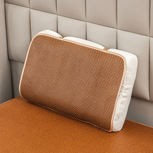 Summer pillow mat single mat pillow piece summer mat pillow case ancient rattan pillow case pillow mat elastic strap pillow mat