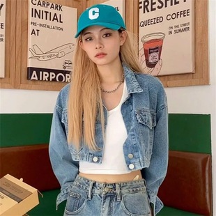 American Style Retro Detachable Short Denim Jacket Women's ins Design Sense Niche Two-Wearing Trendy Brand Jacket Top Trendy