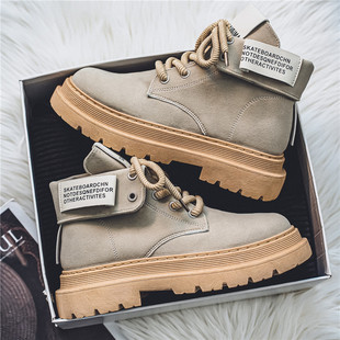 Men's High-top Shoes 2024 Winter New Sports Casual Men's Retro High-end Sense Workwear American Thick-soled Martin Boots