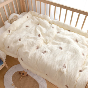 ins Baby Quilt Six-Layer Crepe seersucker Thick Air-Conditioned Quilt Children's Cotton Gauze Padded Cotton Cover Washable