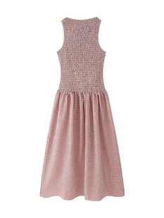 Cross-border European and American style AliExpress foreign trade women's ZR in stock new sleeveless vest style plaid flute dress