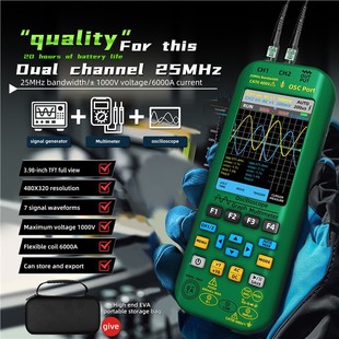 BSIDE O7 цифровой портативный двухканальный 25MHz осциллограф источник сигнала мультиметр графический стол