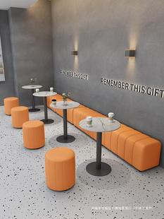 Internet Red Industrial Style Milk Tea Shop Wall Card Seat Soft Bag Rest Area Bench Dessert Shop Coffee Shop Sofa Tables and Chairs