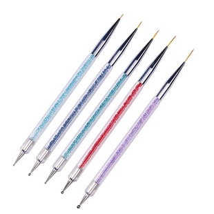 Cross-border exclusive for 5 sets of double-head drawing line drawing pen construction pen point drill pen point flower needle color painting pen nail art set