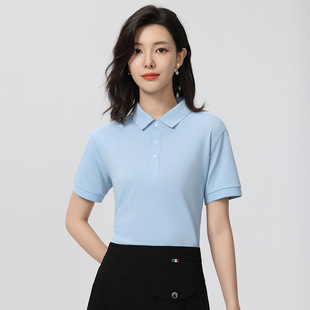 Summer new men's and women's lapel short sleeve top custom ice silk corporate cultural shirt work clothes custom embroidery