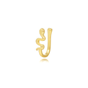 Far Sanskrit S925 Sterling Silver European and American Fashion Spirit Snake Ear Clip Women's Light Luxury Shiny Zircon Punch-free Simple All-match Earrings