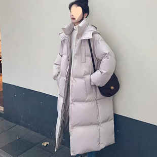 2024 Down Cotton-padded Coat Women's Mid-length Korean Style Thickened Bread Suit Winter Loose Cotton-padded Coat New Style Cotton-padded Coat Trendy