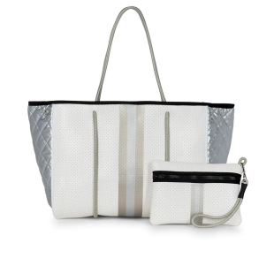 Cross-Border Customized Diving Fabric Beach Bag Outdoor Travel Women's Handbag Quilted Mommy Shoulder Tote Bag for Women