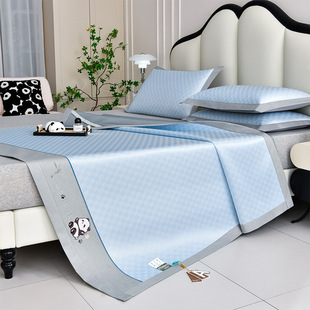 Summer Class A Thickened Ice Silk Mat Single Double Soft Mat Air Conditioning Cool Mat Machine Washable Naked Sleeping Mat Three-Piece Set