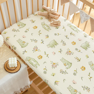 Baby bed hat pure cotton class a newborn baby bed sheet kindergarten children's splicing mattress protective cover multi-size