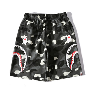 Foreign Trade in stock and fast delivery Bape Shark Camouflage Youth Casual Shorts Men's Joker Shorts Factory Outlet