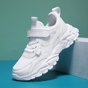 Light girls' net shoes] cross-border children's shoes hook and loop autumn and winter manufacturers direct [men's leather waterproof