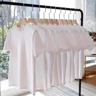 250g heavy American cotton short sleeve T-shirt couples solid color top casual plus size bottoming shirt pure white T for men and women