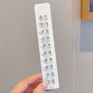 10 Pack ~ Children Gradient Butterfly Bean Buckle Crystal Sweet All-match Hair Headwear Spring and Summer New Girl Hair Accessories