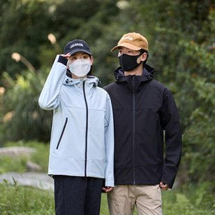 Couple Outdoor Graphene Hooded Soft Shell Windproof Waterproof Warm Jacket Printed LOGO Work Clothes Jacket