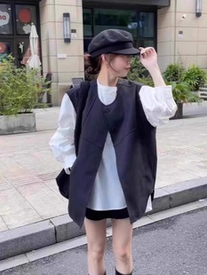 Autumn 2024 Round Neck Chanel Style Sleeveless Vest Women's New Loose Fashion Casual All-match Slim Look Vest Top