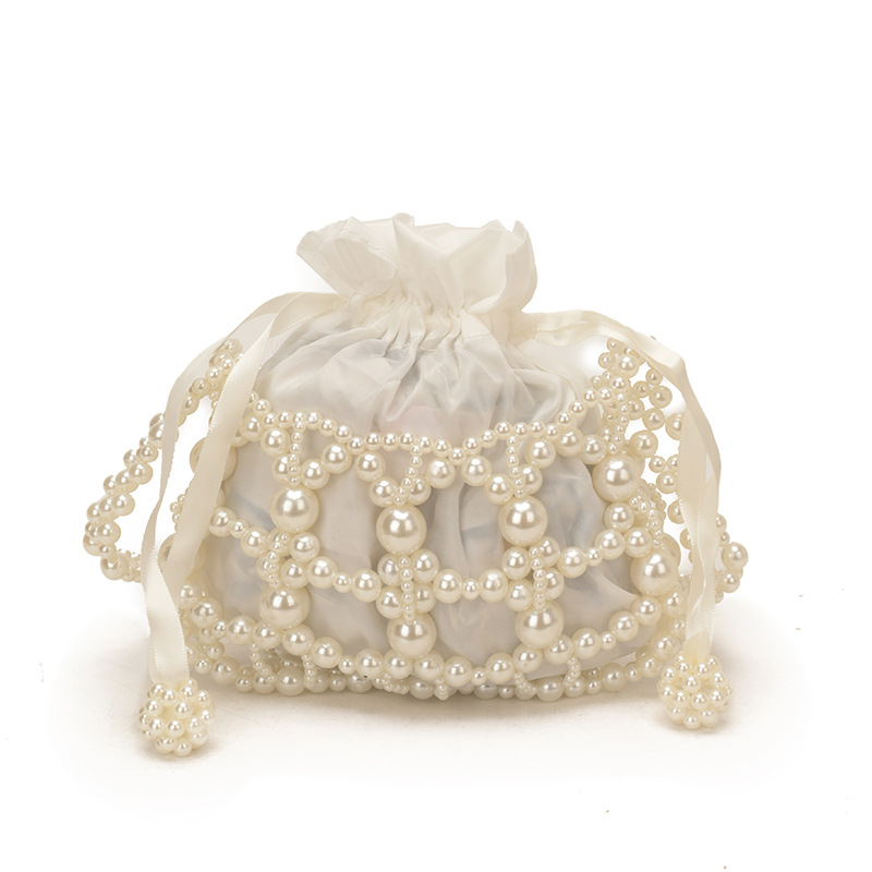 2026 New Handmade Beaded Shoulder Bag, Stylish Drawstring Hollowed-out Crossbody Bag, Compact Mini Work/Commuting Women's Bag