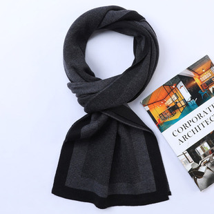 Sheep Wool Scarf Autumn and Winter New British Pattern Scarf Warm High-grade Gift-giving All-match Knitted Wool Scarf