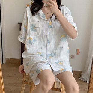 Xiyue New Pure Cotton Short Sleeve Plus Fertilizer Plus Pregnant Women's Pajamas 2025 Summer Postpartum Lactation suit Monthly Clothing
