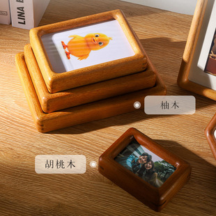 Solid wood photo frame table black walnut mortise and tenon rounding 6 7 8 A4 inch couple picture frame wall hanging high sense empty frame
