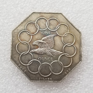 Antique French Octagon Special-Shaped Coin Medal Commemorative Medal Silver Coin Do Old Silver Dollar Silver Circle #2051