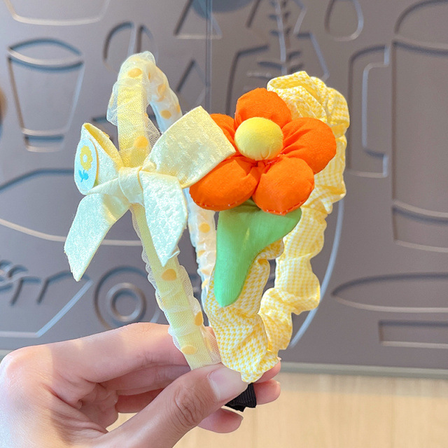 2024 Korean New Style Children's Headband Green Hairband Hair Clip Girls' Hair Accessory Cute Super Adorable New Year's Headwear