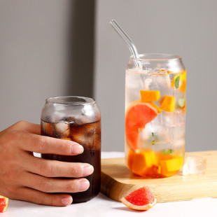 New high borosilicate glass single-layer cup pop can shape Coke cup transparent glass coffee milk drinking cup