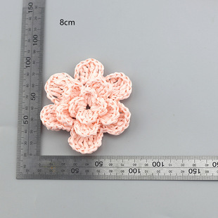 8cm Three-Layer Colorful Stereo Hand-Crocheted Flowers Imitation Raffia Pp Grass Hand-Crocheted Flowers Clothing Shoes Hair Accessories Bags DIY