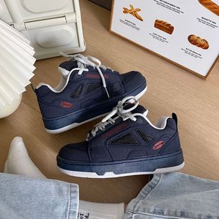 Men's and Women's Same Chic Niche Breathable Board Shoes dark blue Men's Shoes Trendy Brand Casual Spring Student Thick Bottom Trendy Brand Board Shoes