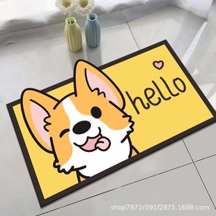Spot Bathroom Crystal Velvet Bathroom Door Absorbent Floor Mat Home Bedroom Cartoon Foot Mat Home Wear-resistant Carpet