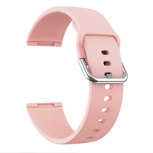For Fitbit Versa3/Sense2 Silicone Strap Sense/Versa4 Solid Color Silver Buckle Wristlet free size