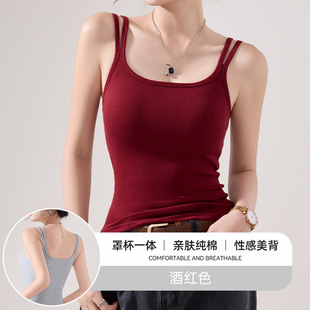 Cotton camisole women's spring and summer thin inside with chest pad wear bottoming sleeveless jacket a generation of hair