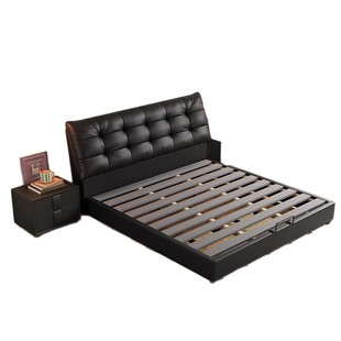 Italian Minimalist Modern 1.8 Double Entry Luxury Atmospheric Double Bed 1.5 Italian Master Bedroom Black Wedding Bed